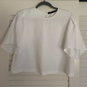 Zara cropped short sleeved blouse
